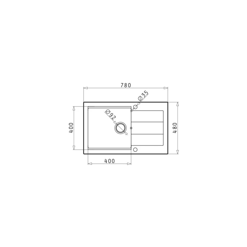 Pyramis 70083601 - Évier de cuisine SPARTA PLUS LUX 78x48 cm granit/beige