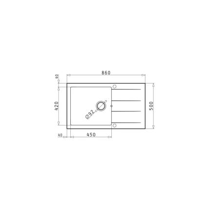 Pyramis 70107311 - Évier de cuisine ATHLOS 86 x 50 cm granit/beige