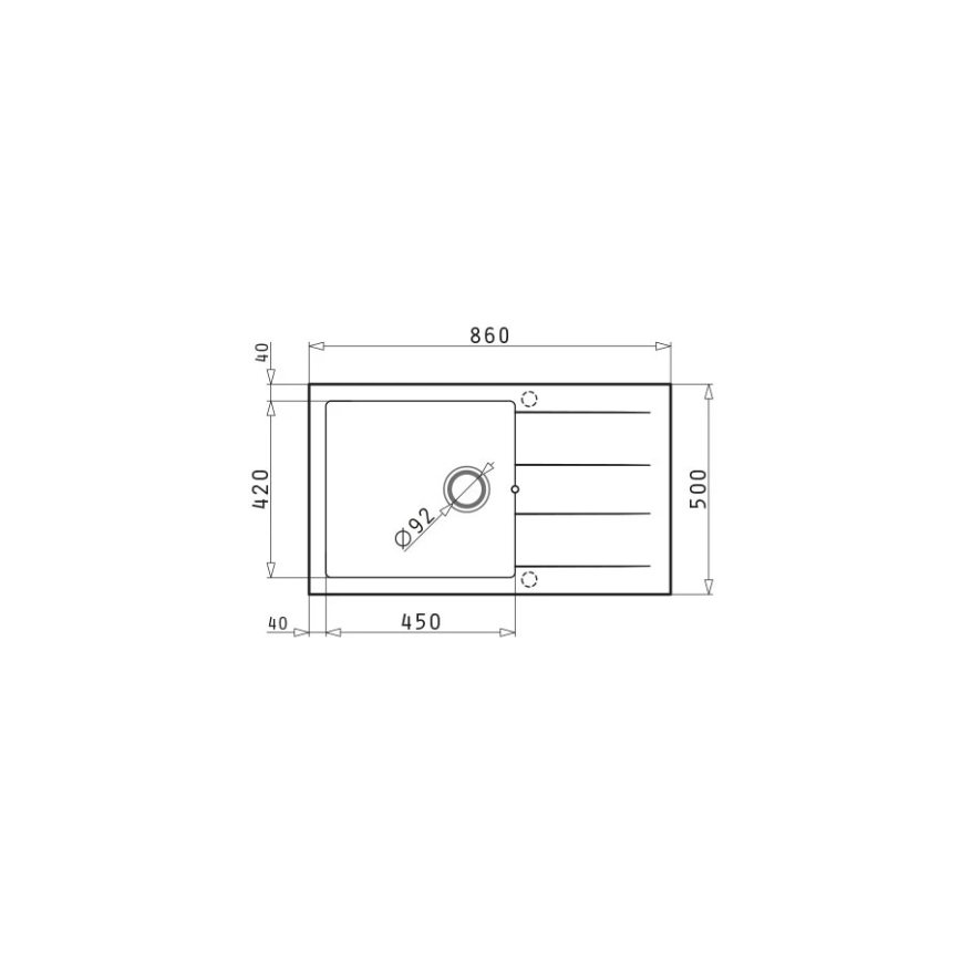 Pyramis 70107311 - Évier de cuisine ATHLOS 86 x 50 cm granit/beige