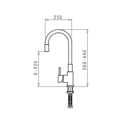 Pyramis 90938001 - Robinet d'évier avec bras flexible FLESSI gris