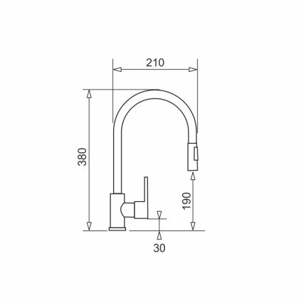 Pyramis 90941338 - Robinet d'évier avec douchette extractible IDEA noir mat