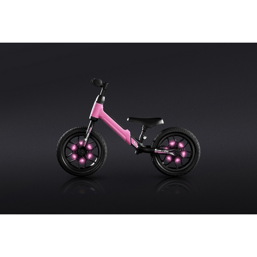 QPlay - Draisienne avec éclairages LED aux roues SPARK rose