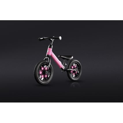 QPlay - Draisienne avec éclairages LED aux roues SPARK rose