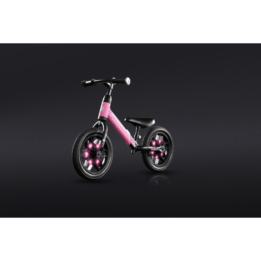 QPlay - Draisienne avec éclairages LED aux roues SPARK rose