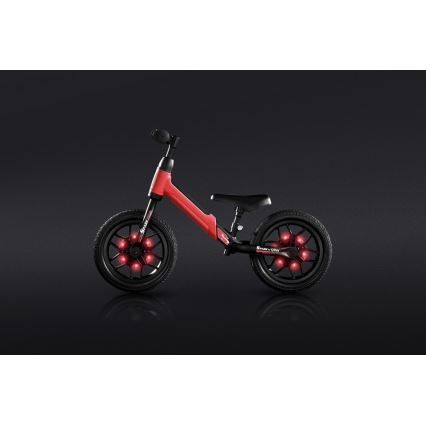 QPlay - Draisienne avec éclairages LED aux roues SPARK rouge
