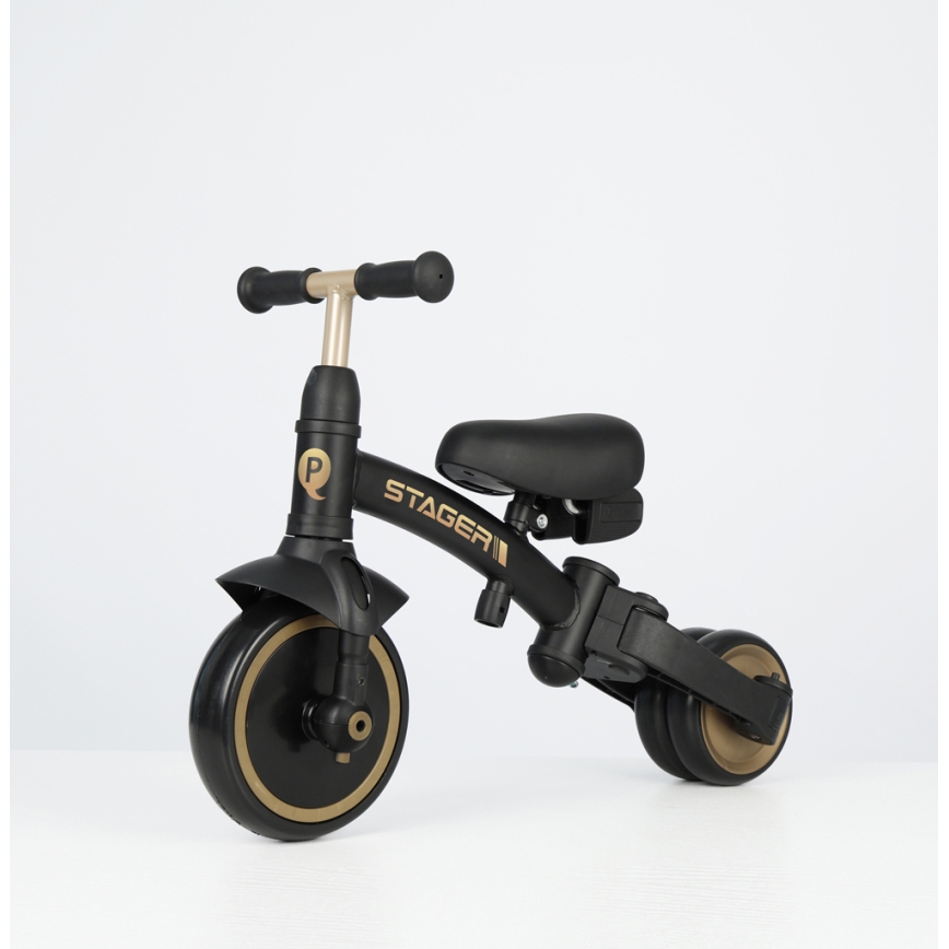 QPlay - Tricycle 3-en-1 STAGER pour enfants noir