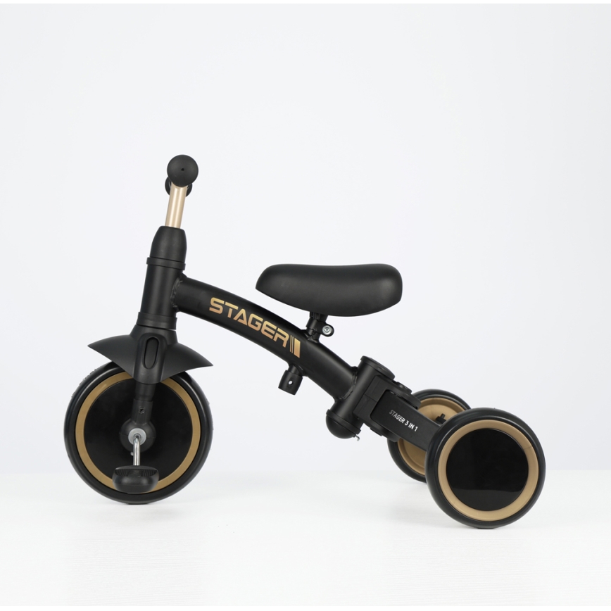QPlay - Tricycle 3-en-1 STAGER pour enfants noir