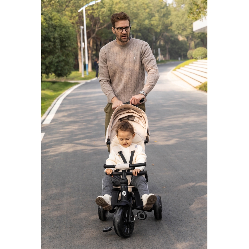 QPlay - Tricycle 5-en-1 pour enfant NOVA MAX beige