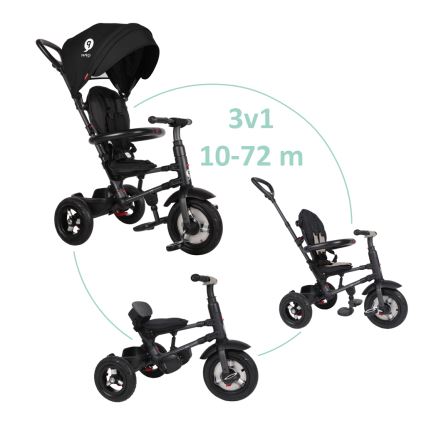 QPlay - Tricycle enfant 3en1 RITO AIR noir