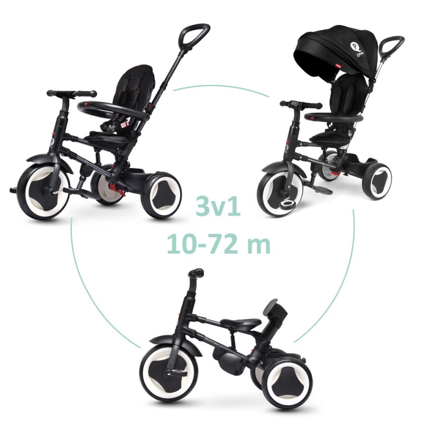 QPlay - Tricycle enfant 3en1 RITO EVA noir