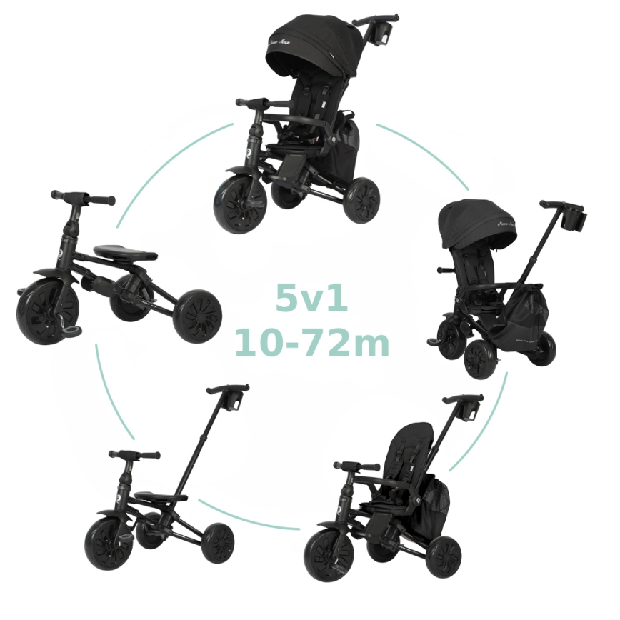 QPlay - Tricycle évolutif 5 en 1 NOVA MAX noir