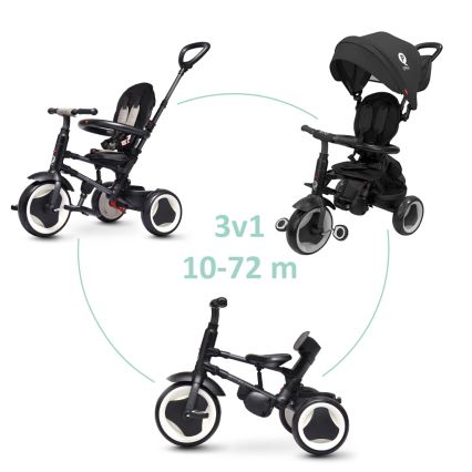 QPlay - Tricycle pour enfant 3 en 1 RITO EVA PLUS noir