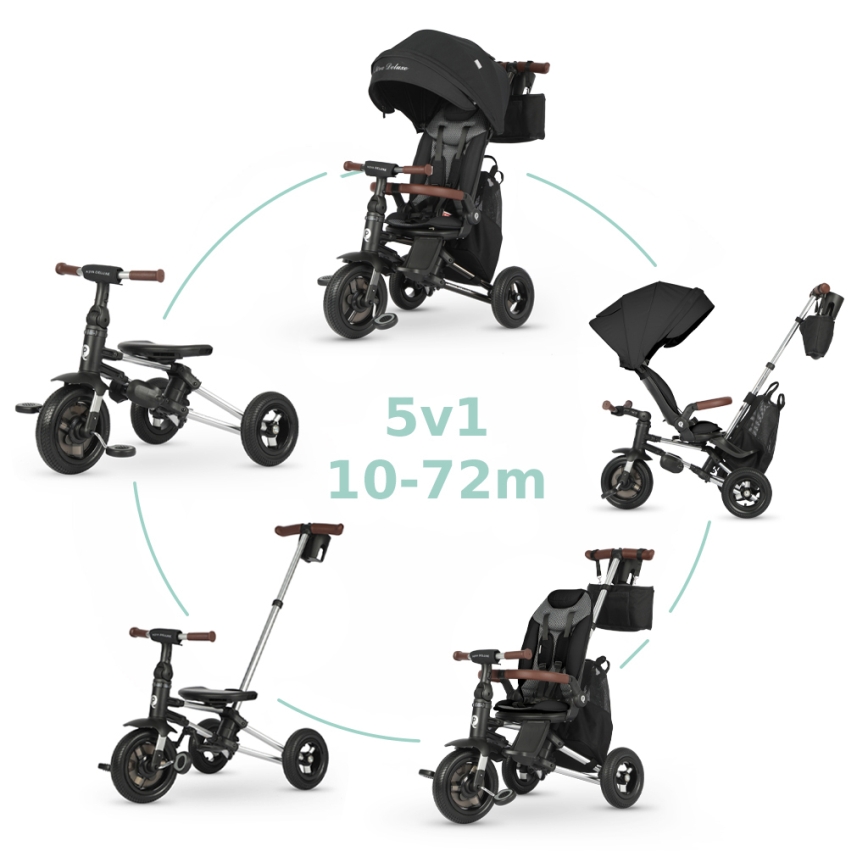 QPlay - Tricycle pour enfant 5 en 1 NOVA DELUXE noir