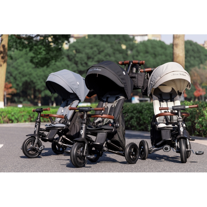 QPlay - Tricycle pour enfant 5 en 1 NOVA DELUXE noir