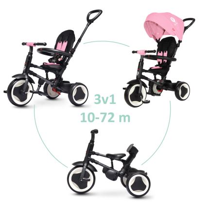 QPlay - Tricycle pour enfants 3 en 1 RITO EVA rose