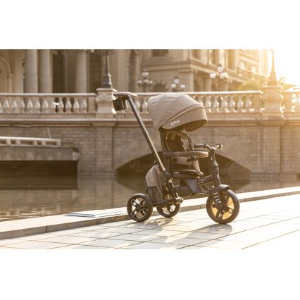 QPlay - Tricycle pour enfants 7 en 1 COMFO MAX, brun