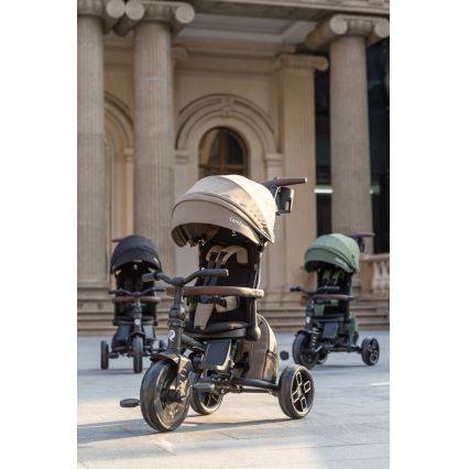 QPlay - Tricycle pour enfants 7 en 1 COMFO MAX, brun