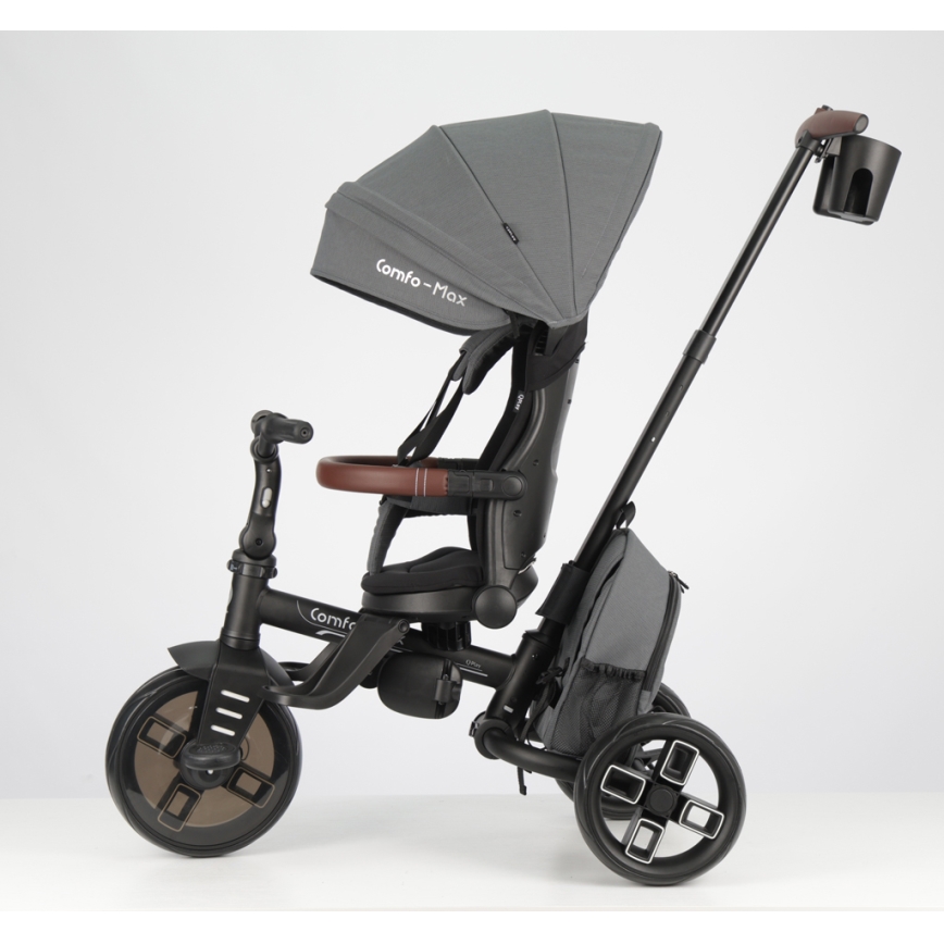 QPlay - Tricycle pour enfants 8 en 1 COMFO MAX gris