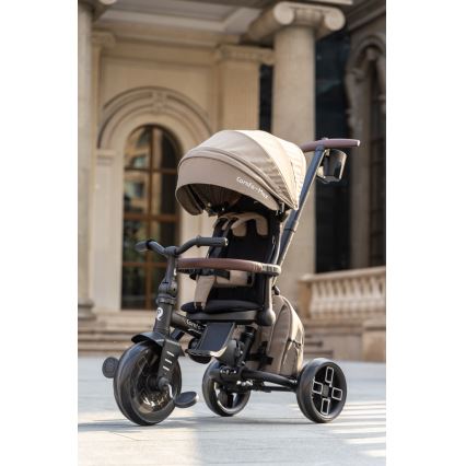 QPlay - Tricycle pour enfants 8 en 1 COMFO MAX marron