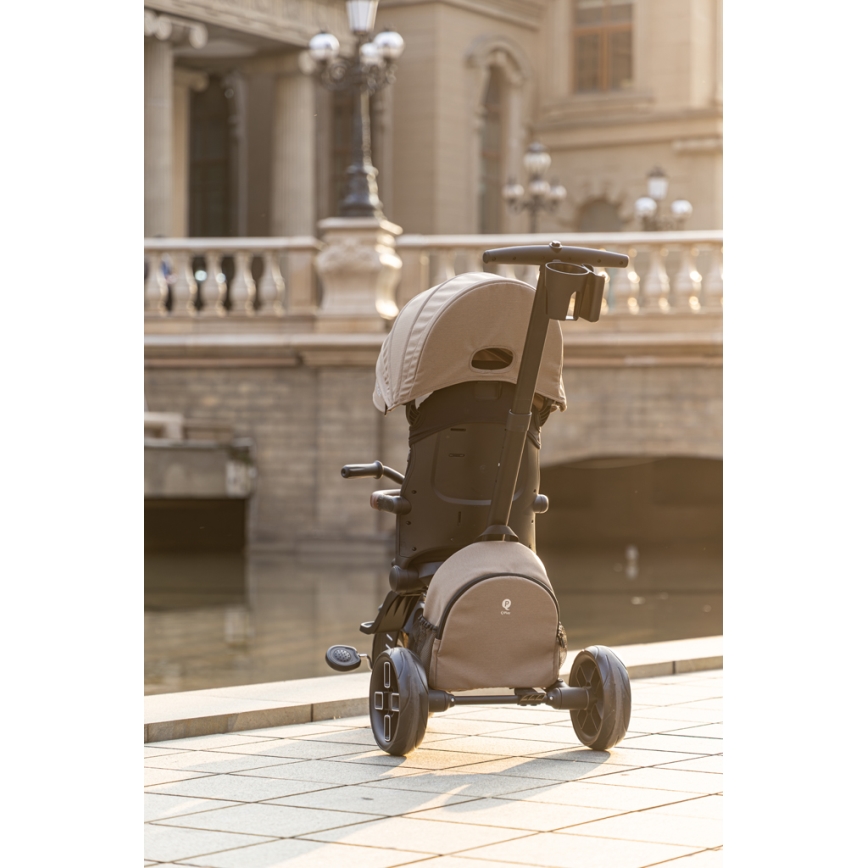 QPlay - Tricycle pour enfants 8 en 1 COMFO MAX marron