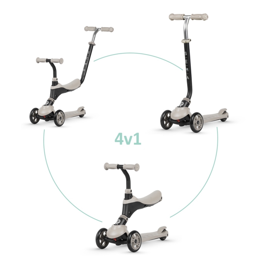 QPlay - Trotinette 4 en 1 pour enfant SEMA beige