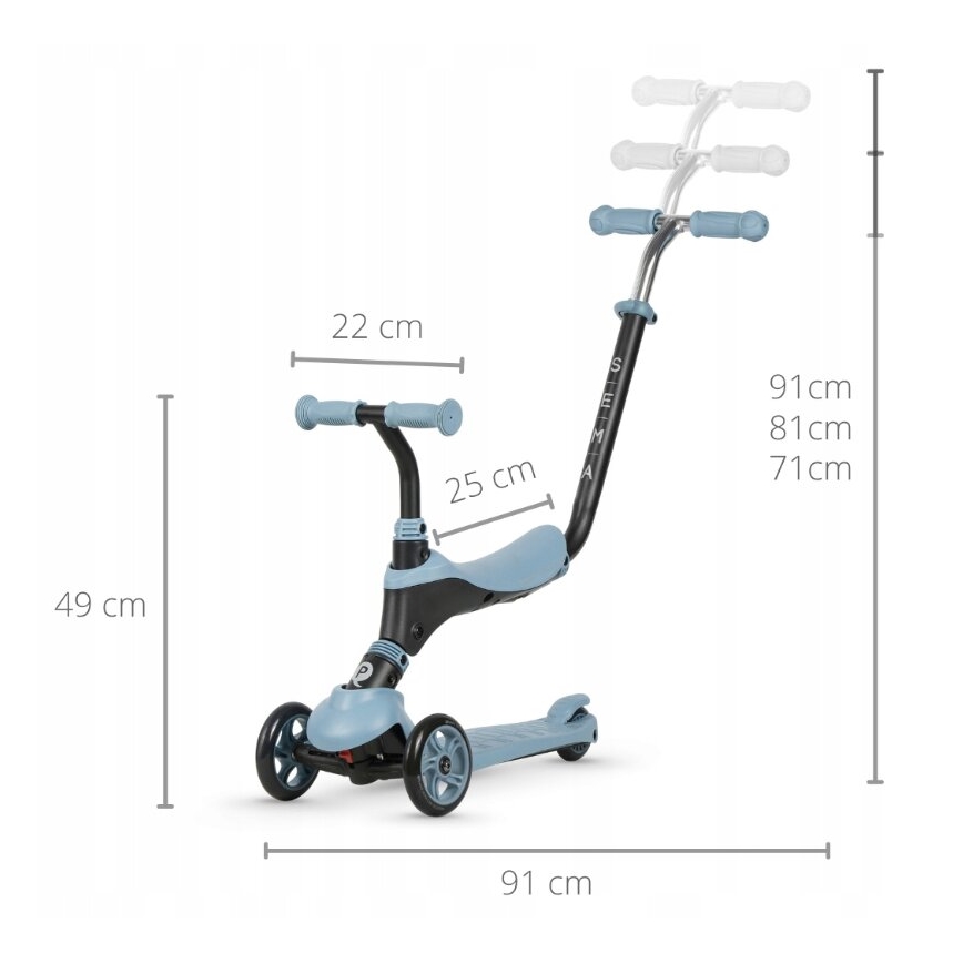 QPlay - Trottinette enfant 4en1 SEMA bleu