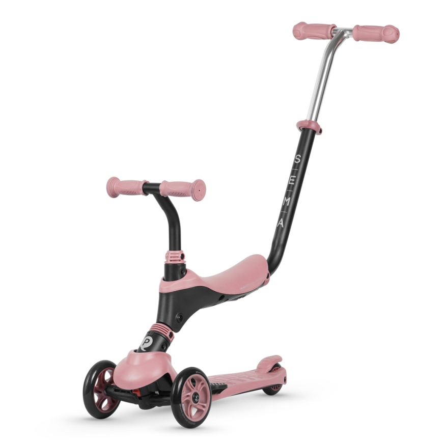QPlay - Trottinette enfant 4en1 SEMA rose