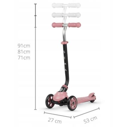 QPlay - Trottinette enfant 4en1 SEMA rose