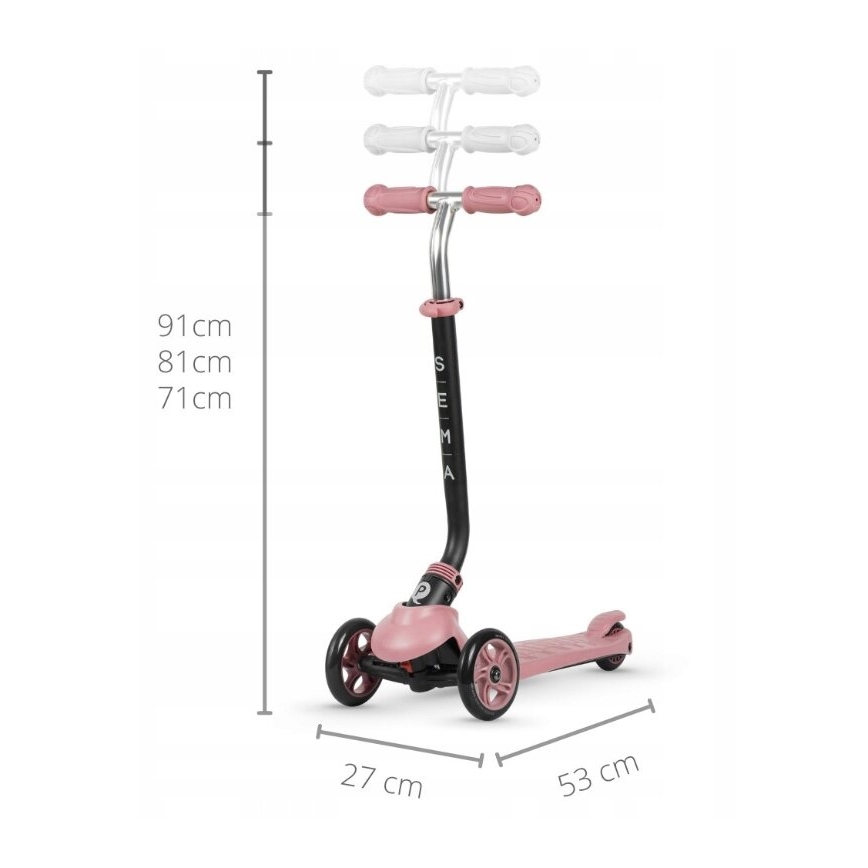 QPlay - Trottinette enfant 4en1 SEMA rose