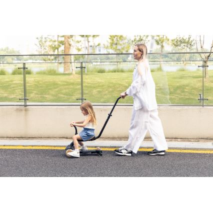 QPlay - Trottinette enfant 5 en 1 SEMA EVO à roues LED, rose