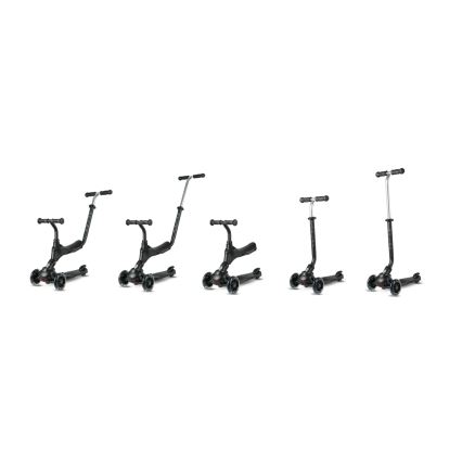 QPlay - Trottinette pour enfant avec roues LED 5 en 1 SEMA PRO noire