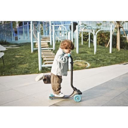 QPlay - Trottinette pour enfants 5 en 1 SEMA EVO à roues LED bleues