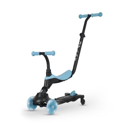 QPlay - Trottinette pour enfants 5 en 1 SEMA EVO à roues LED bleues