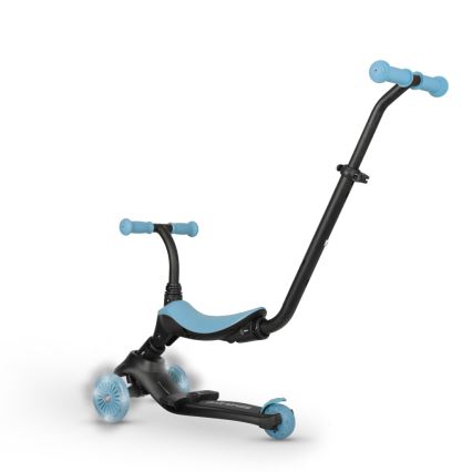 QPlay - Trottinette pour enfants 5 en 1 SEMA EVO à roues LED bleues
