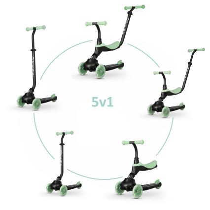 QPlay - Trottinette pour enfants 5en1 SEMA vert