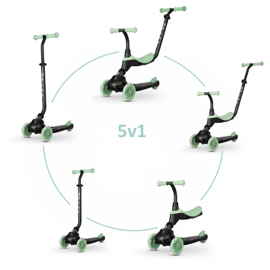 QPlay - Trottinette pour enfants 5en1 SEMA vert