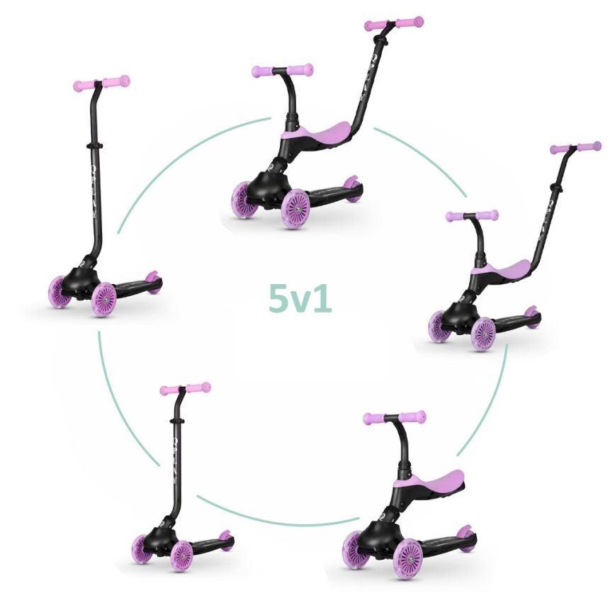 QPlay - Trottinette pour enfants 5en1 SEMA violet