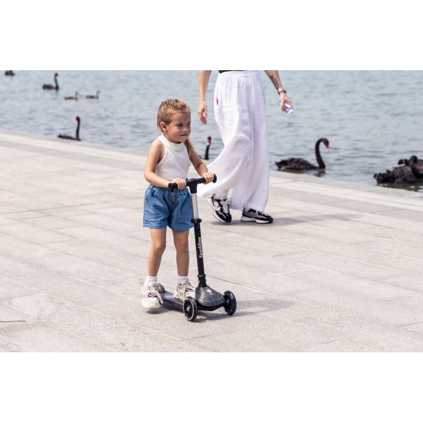 QPlay - Trottinette pour enfants SPARKLING beige à roues LED