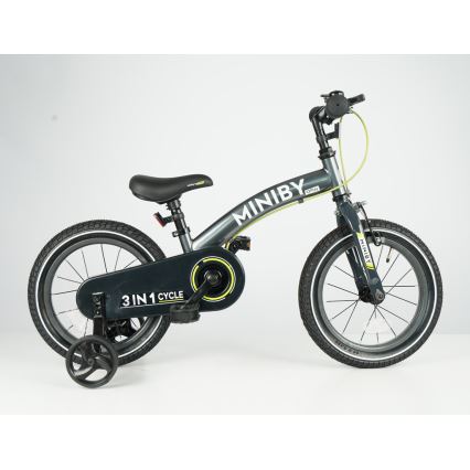 QPlay - Vélo enfant 14 MINIBY 3-en-1 gris