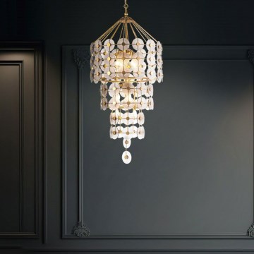 Quintiesse - Lustre à chaîne MERIDIAN 9xE14/40W/230V Ø 57,2 cm doré