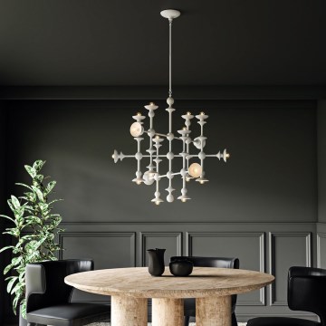 Quintiesse - Lustre à tige CADENCE 18xE14/40W/230V blanc