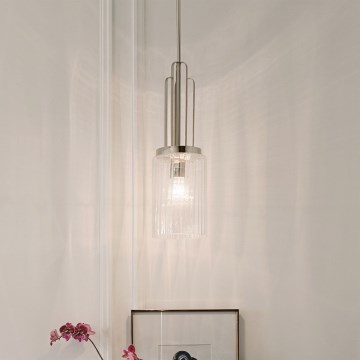 Quintiesse - Lustre sur tige KIMROSE 1xE27/60W/230V diam. 17,8 cm chrome brillant