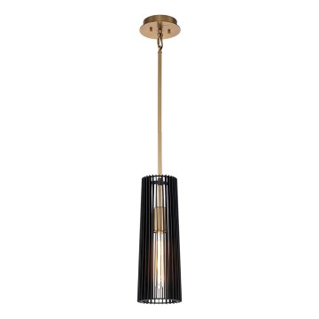 Quintiesse - Lustre sur tige LINARA 1xE27/60W/230V Ø 15,2 cm noir/doré