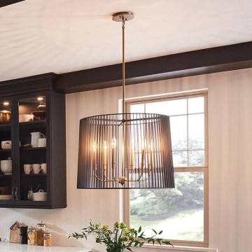 Quintiesse - Lustre sur tige LINARA 6xE14/60W/230V Ø 66 cm noir/doré