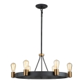 Quintiesse - Lustre sur tige SILAS 6xE27/60W/230V Ø 72,3 cm noir/doré