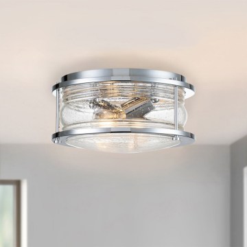 Quintiesse - Plafonnier de salle de bains ASHLAND 2xE27/60W/230V, Ø 30,5 cm, IP44, chrome brillant