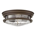 Quintiesse - Plafonnier d'extérieur HADRIAN 2xE27/40W/230V diam. 27,8 cm IP44 bronze