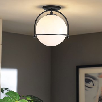 Quintiesse - Plafonnier SOMERSET 1xE27/60W/230V Ø 28,2 cm noir