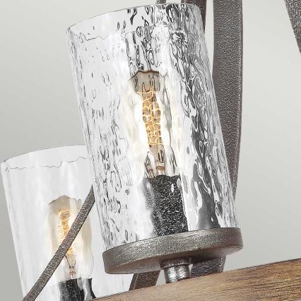 Quintiesse - Suspension à chaîne ANGELO 6xE27/60W/230V finition chêne
