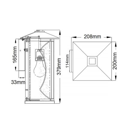 Quintiesse - Applique murale extérieure ASHBERN M 1xE27/60W/230V IP44 noire